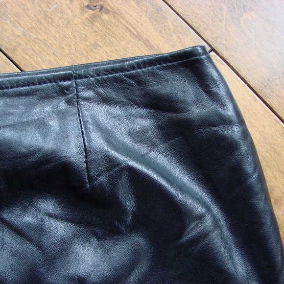 Danier Black Leather Skirt Straight Pencil Office Size 10 - Picture 7 of 15